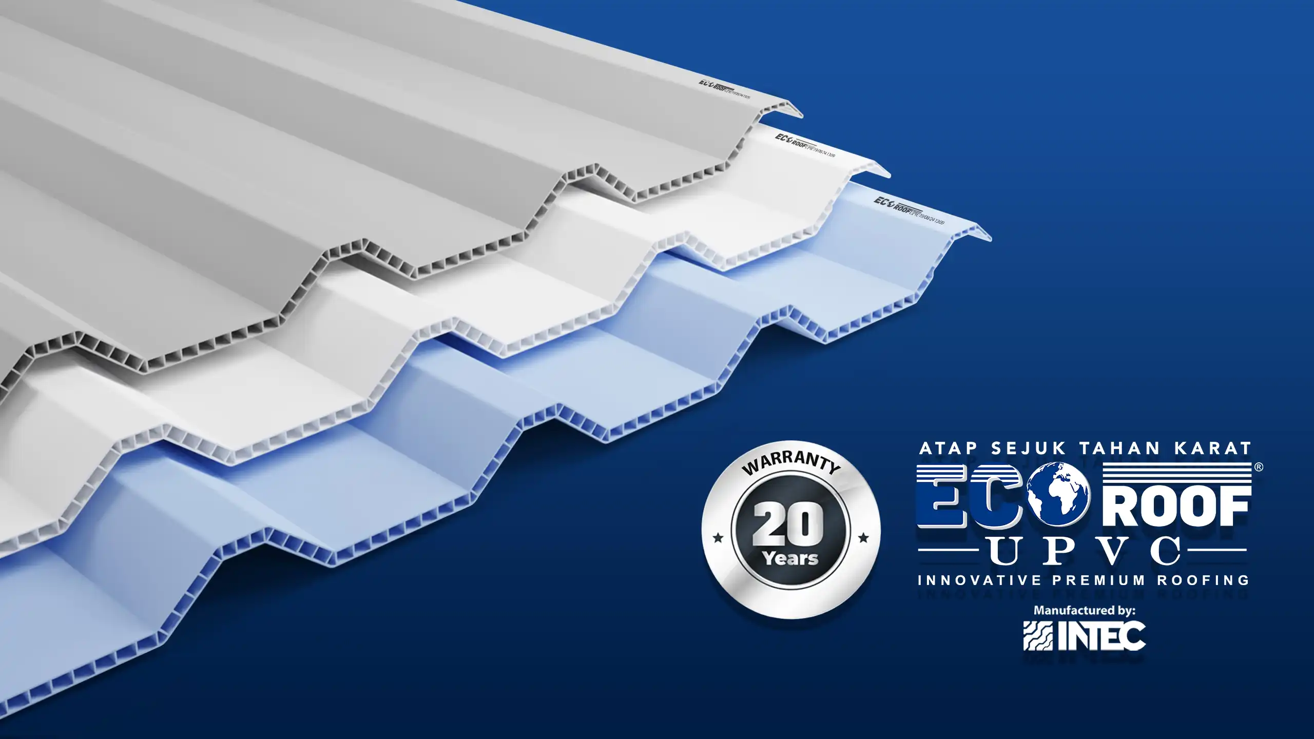 atap upvc double layer DL BANNERGARANSI 20 AHUN